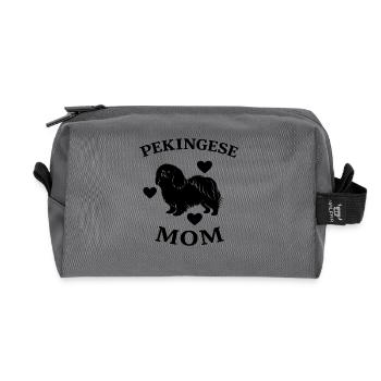 Lustiges Pekinese Mom - Recycelte Kulturtasche - Anthrazit - Vorne