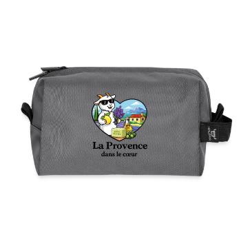Provence im Herzziegenbock Lavendel Südfrankreich - Recycelte Kulturtasche - Anthrazit - Vorne