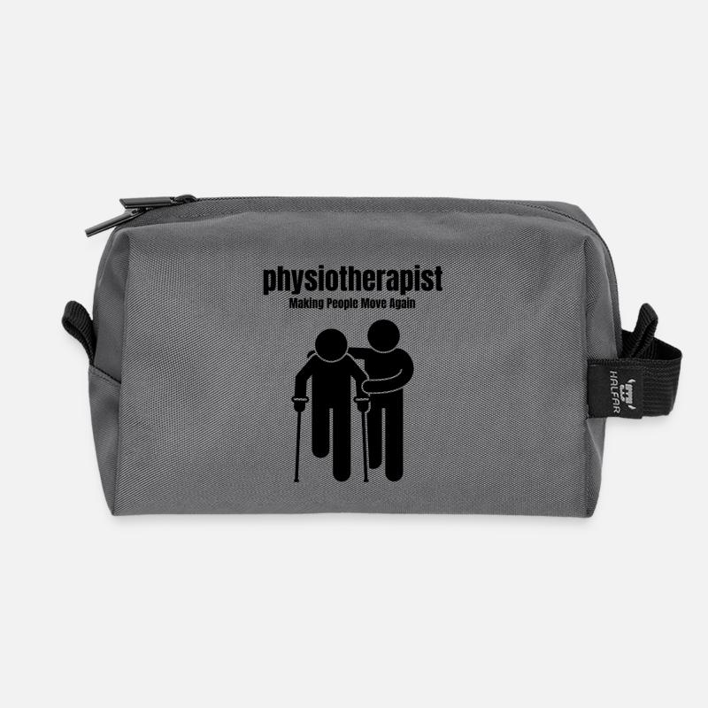 Physiotherapist – Making People Move Again - Recycled Toiletry Zip Bag - anthracite