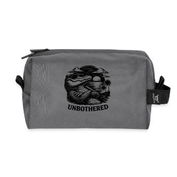 Unbothered Crocodile Retro Funny Shirt - Recycled Toiletry Zip Bag - anthracite - Front