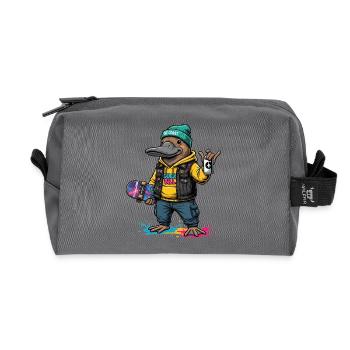 Duck Bill Street Punk Hoodie - Recycled Toiletry Zip Bag - anthracite - Front