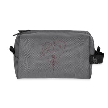 I Love You - Valentine's Day | Kiss line with rose - Recycled Toiletry Zip Bag - anthracite - Front