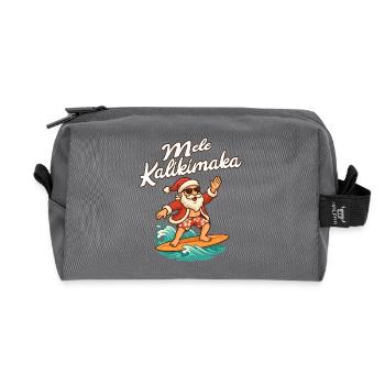 Hawaii Mele Kalikimaka - Joyeux Noël - Trousse de toilette en tissu recyclé - anthracite - Devant