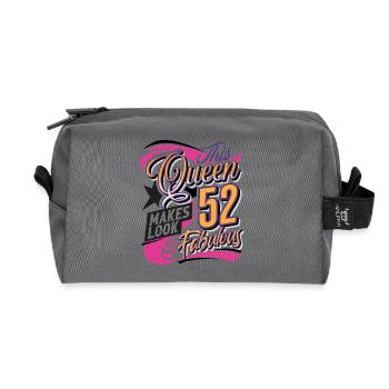 52. Geburtstag Queen - Recycelte Kulturtasche - Anthrazit - Vorne