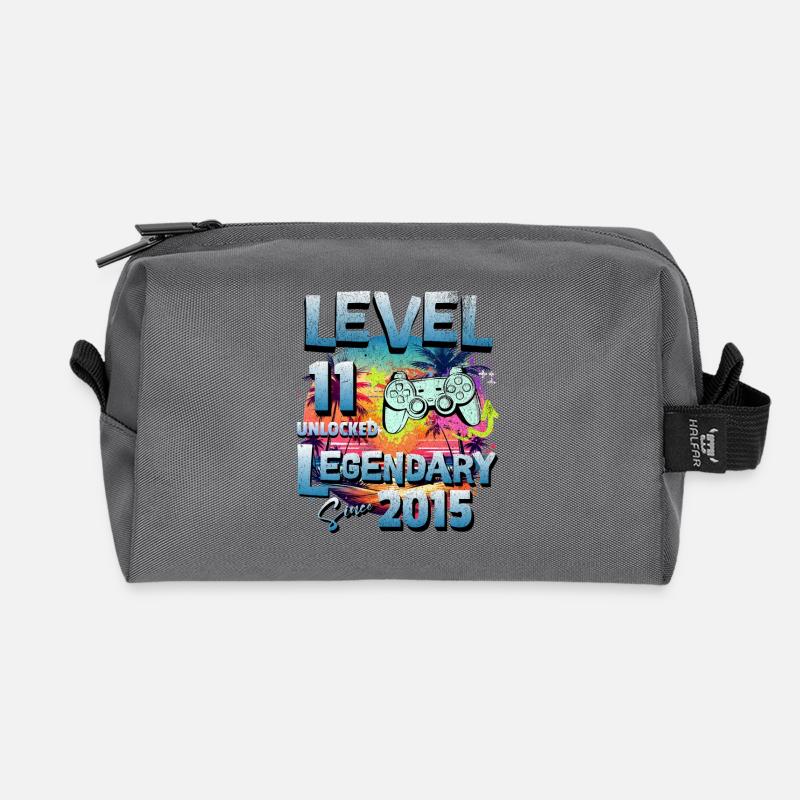 Level 11 Jahre Freigeschaltet seit 2015 Geburtstag - Recycelte Kulturtasche - Anthrazit