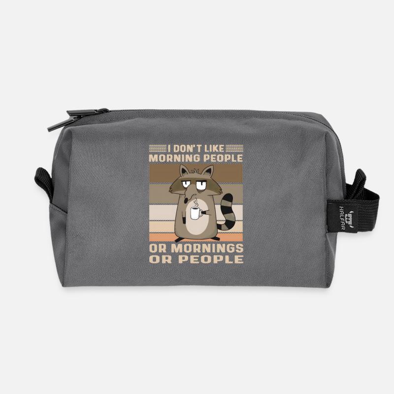 Muffel Waschbär Kaffee Lustiger Spruch Morgenmuffe - Recycelte Kulturtasche - Anthrazit