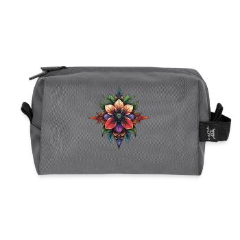 Blütenstern Mandala - Recycelte Kulturtasche - Anthrazit - Vorne