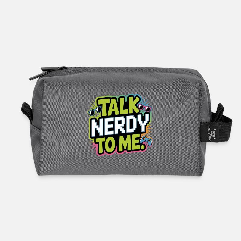 Talk Nerdy to me - Recycelte Kulturtasche - Anthrazit