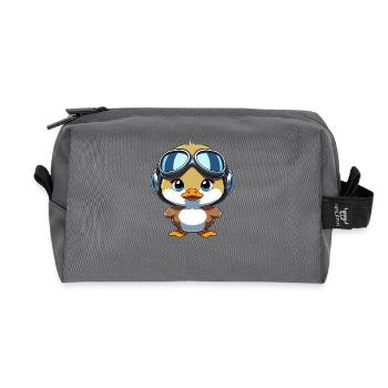 Pilote coassement avec lunettes d’aviateur - Trousse de toilette en tissu recyclé - anthracite - Devant