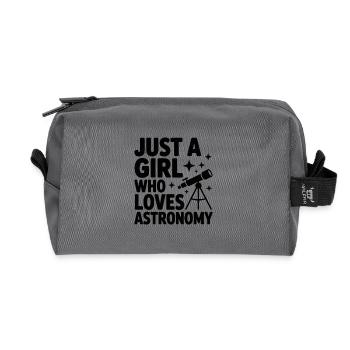 Juste une fille qui aime l’astronomie - Trousse de toilette en tissu recyclé - anthracite - Devant