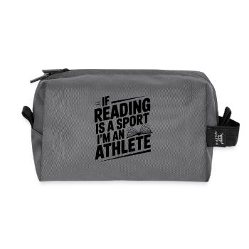 Wenn Lesen ein Sport ist, bin ich ein Sportler - Recycelte Kulturtasche - Anthrazit - Vorne