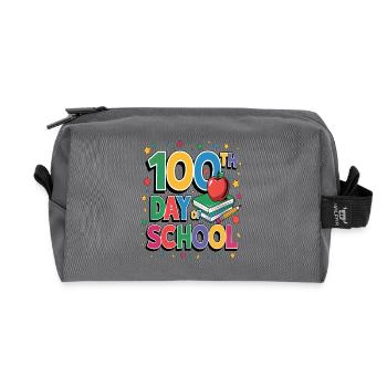 100th Day of School Celebration - Recycled Toiletry Zip Bag - anthracite - Front