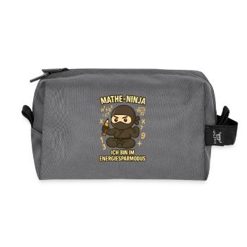 Funny math ninja for math teacher - Recycled Toiletry Zip Bag - anthracite - Front