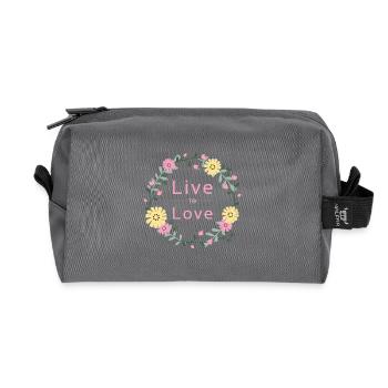 Live to Love - Recycelte Kulturtasche - Anthrazit - Vorne