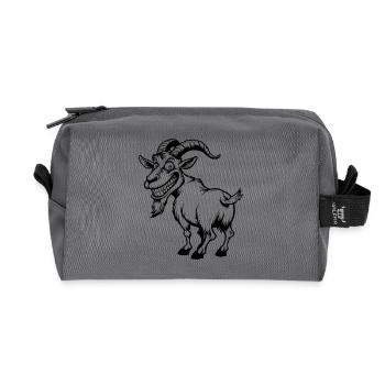 Chèvre croquis noir espiègle - Trousse de toilette en tissu recyclé - anthracite - Devant
