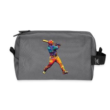 Baseball Strike - Recycled Toiletry Zip Bag - anthracite - Front
