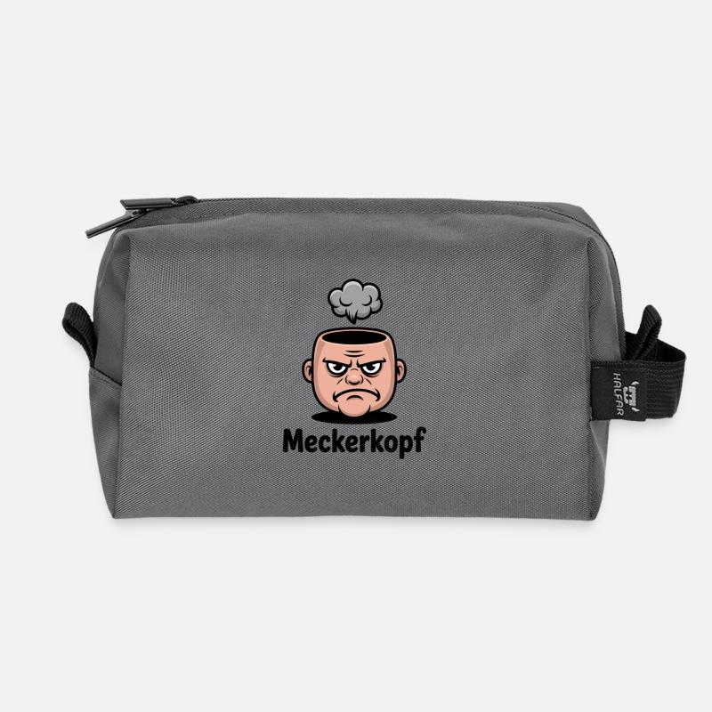 Meckerkopf Genervtes Grumpy Comic Gesicht - Recycelte Kulturtasche - Anthrazit