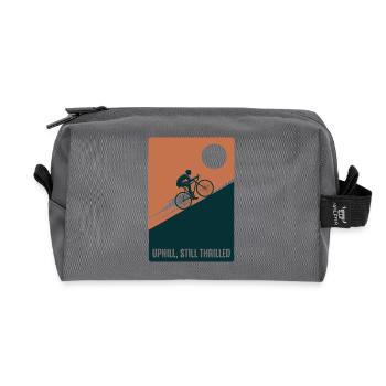 En montée et toujours enthousiaste | Vélo de route - Trousse de toilette en tissu recyclé - anthracite - Devant