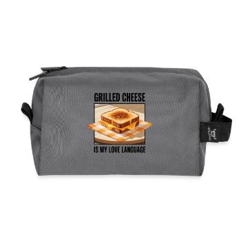 Gegrillter Käse ist meine Love Language - Recycelte Kulturtasche - Anthrazit - Vorne