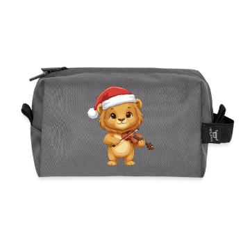 Weihnachtslöwe spielt Geigenkunst - Recycelte Kulturtasche - Anthrazit - Vorne