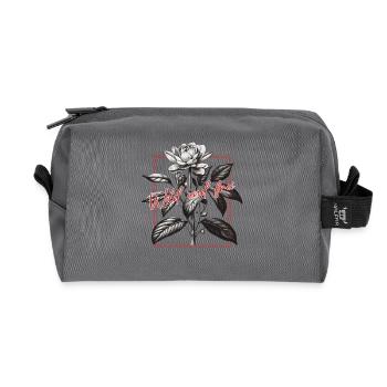 Vintage Blumen Design - Recycelte Kulturtasche - Anthrazit - Vorne
