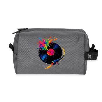 Plattenspieler buntes Pop-Vinyl - Recycelte Kulturtasche - Anthrazit - Vorne