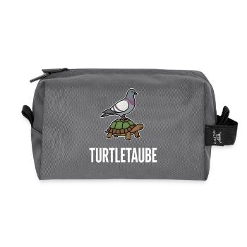 Turtle Dove, Funny Pun, Pigeon, Turtle - Recycled Toiletry Zip Bag - anthracite - Front