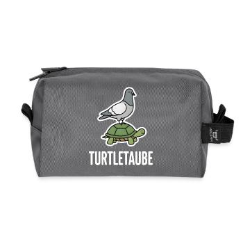 Turtle Dove, Funny Pun, Pigeon, Turtle - Recycled Toiletry Zip Bag - anthracite - Front