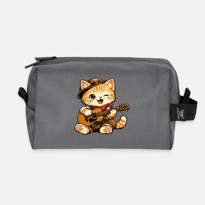 chat_guitare - Recycelte Kulturtasche - Anthrazit
