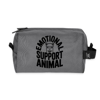 Alpaca Lover Emotional Support Animal - Recycled Toiletry Zip Bag - anthracite - Front