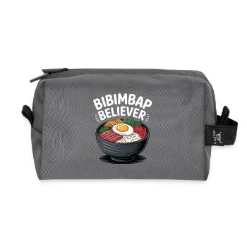 Bibimbap-Fan | Korea, Reisschüssel, Foodie - Recycelte Kulturtasche - Anthrazit - Vorne