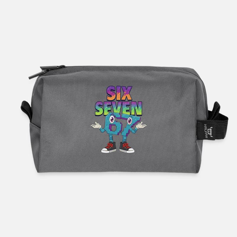 Six Seven 67 Meme – Brainrot Retro Style - Recycelte Kulturtasche - Anthrazit