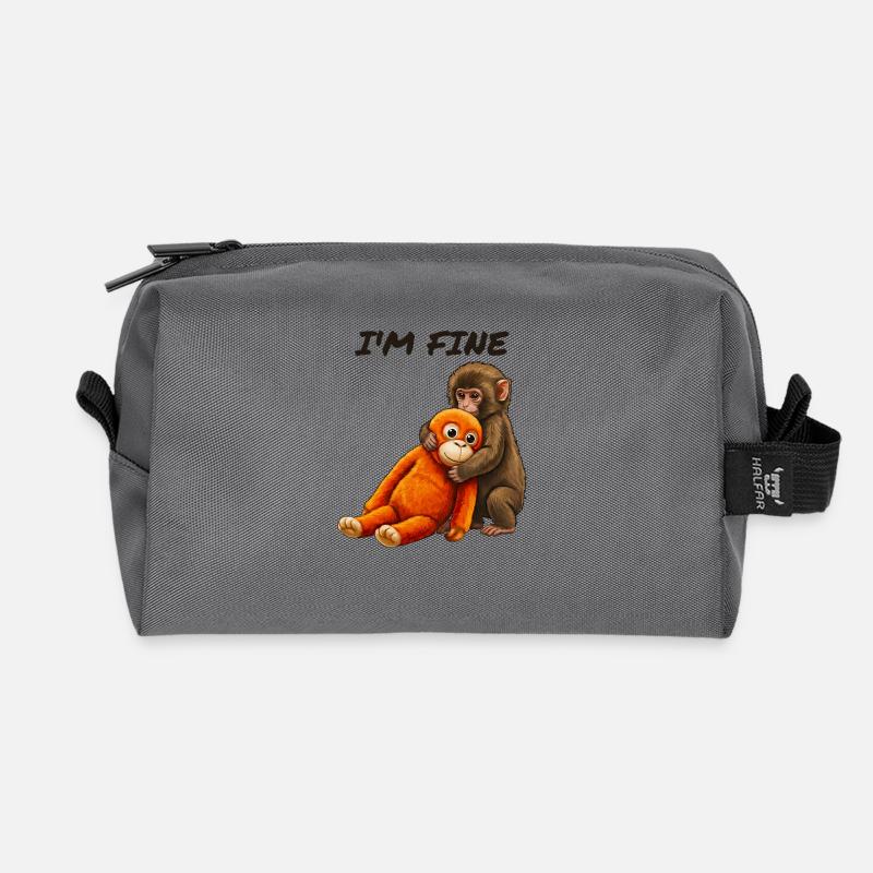 Baby Monkey Punch Meme - Recycelte Kulturtasche - Anthrazit
