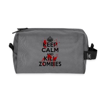 Reste calme Tuer les zombies costume divertente drôle - Trousse de toilette en tissu recyclé - anthracite - Devant