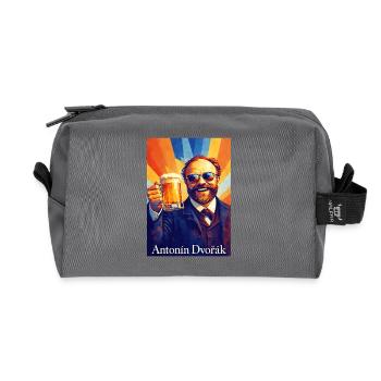 Historical after-work hero - Recycled Toiletry Zip Bag - anthracite - Front