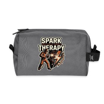 Spark Therapy Schweißen Funken Motiv - Recycelte Kulturtasche - Anthrazit - Vorne