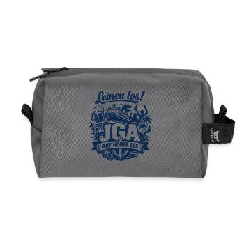 Leinen Los! JGA auf hoher See - Recycelte Kulturtasche - Anthrazit - Vorne