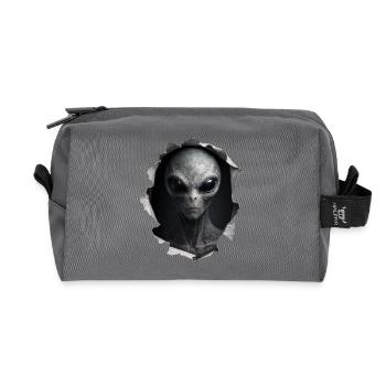 Alien Looking Out Of Shirt - Recycled Toiletry Zip Bag - anthracite - Front