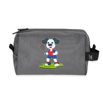 Hund Tennis Tennisschläger Sport - Recycelte Kulturtasche - Anthrazit - Vorne