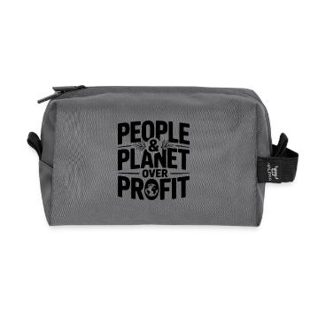 Personnes et planète sur le profit - Trousse de toilette en tissu recyclé - anthracite - Devant