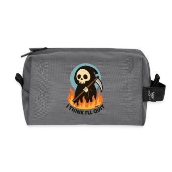 Sensenmann in Flammen – Text beenden - Recycelte Kulturtasche - Anthrazit - Vorne
