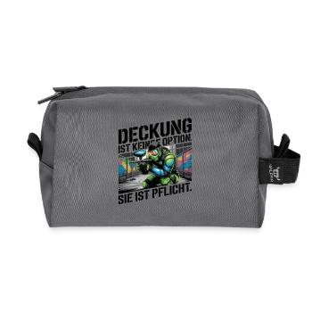 Cover is not an option, it is mandatory - Recycled Toiletry Zip Bag - anthracite - Front