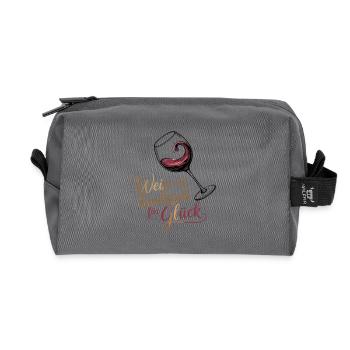 Le vin, c’est Bade pour le bonheur, le vin de Bade dit. - Trousse de toilette en tissu recyclé - anthracite - Devant