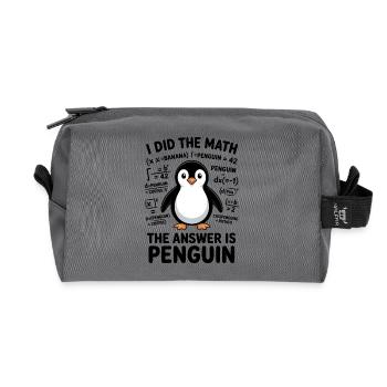 Math Sayings Penguin Funny Math Gift - Recycled Toiletry Zip Bag - anthracite - Front