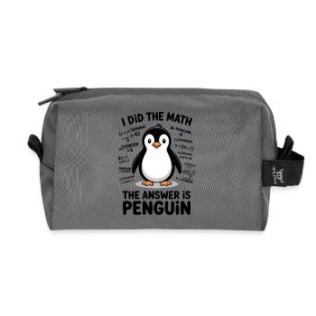 Math Sayings Penguin Funny Math Gift - Recycled Toiletry Zip Bag - anthracite - Front
