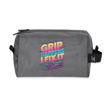 Hand Therapist Grip Happens I Fix Physiotherapist - Recycled Toiletry Zip Bag - anthracite - Front