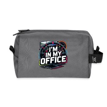 Ich bin in meinem Büro - Recycelte Kulturtasche - Anthrazit - Vorne