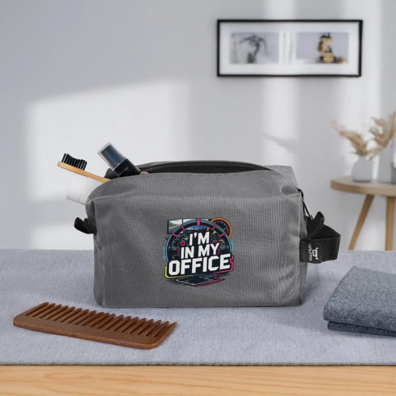 Je suis dans mon bureau Trousse de toilette en tissu recyclé