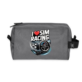 Ich liebe Sim Racing - Recycelte Kulturtasche - Anthrazit - Vorne