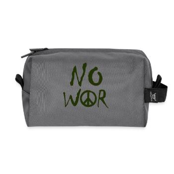 PAS DE GUERRE – Déclaration pour la paix contre la guerre - Trousse de toilette en tissu recyclé - anthracite - Devant
